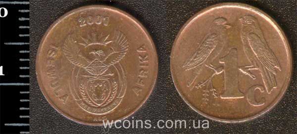 Монета ЮАР 1 цент 2001