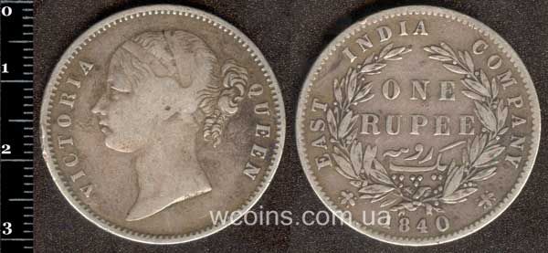 Монета Индия 1 рупия 1840