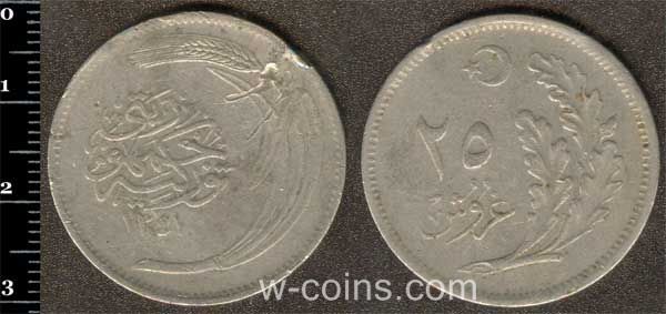 Монета Турция 25 куруш 1922
