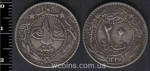 Монета Турция 20 пара 1913