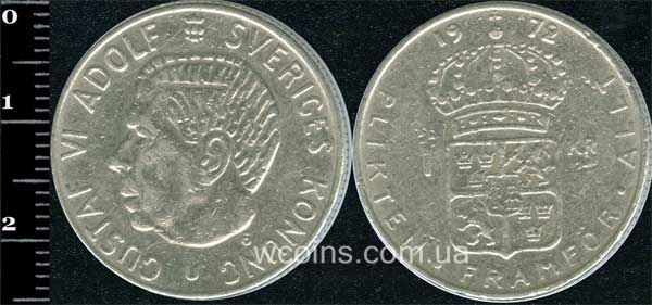 Монета Швеция 1 крона 1972