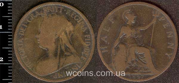 Монета Великобритания 1/2 пенни 1897