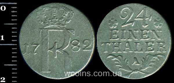 Монета Пруссия 1/24 талера 1782