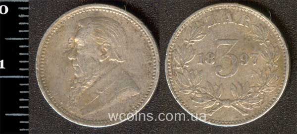 Монета ЮАР 3 пенса 1897
