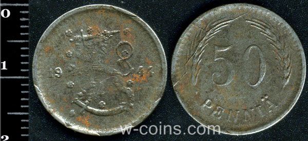 Монета Финляндия 50 пенсов 1944