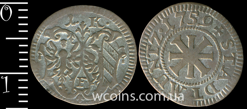 Монета Нюрнберг 1 крейцер 1759