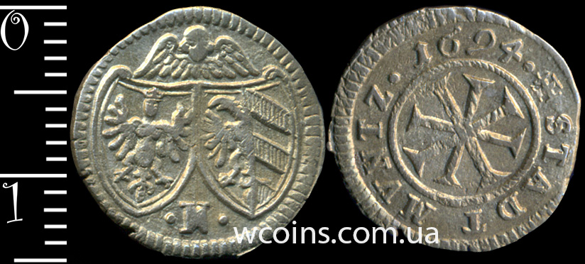 Монета Нюрнберг 1 крейцер 1694