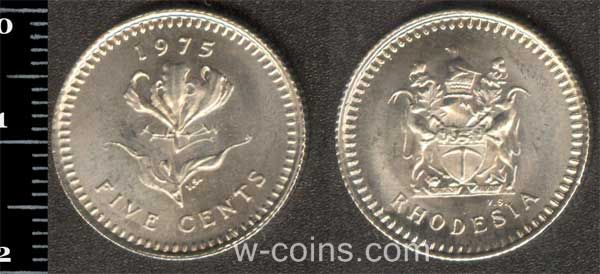Монета Зимбабве 5 центов 1975