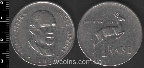 Монета ЮАР 1 рэнд 1982