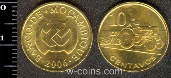 Монета Мозамбик 10 сентаво 2006