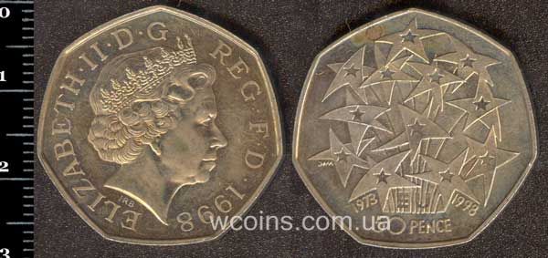 Монета Великобритания 50 пенсов 1998
