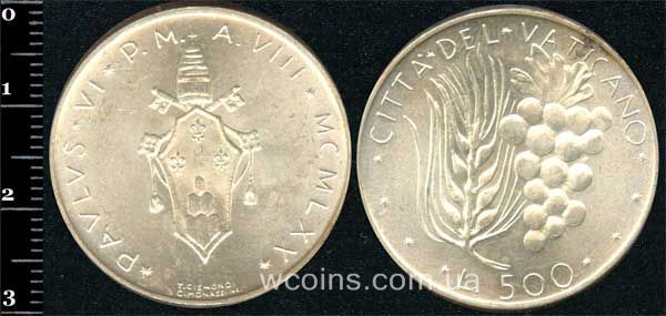 Монета Ватикан 500 лир 1970