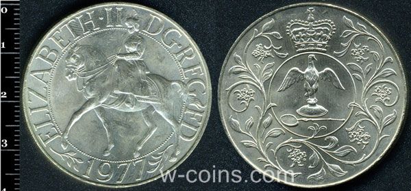 Монета Великобритания 25 новых пенсов 1977