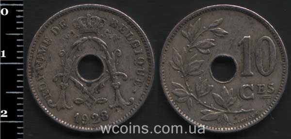 Монета Бельгия 10 сантимов 1928