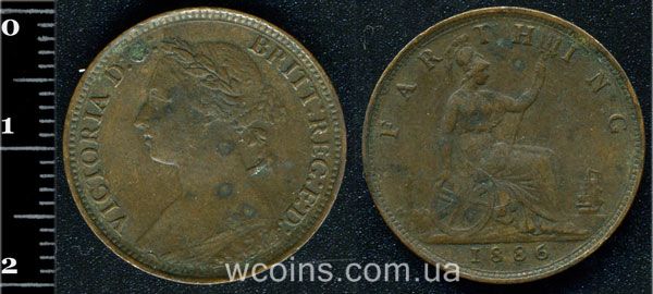 Монета Великобритания фартинг 1886