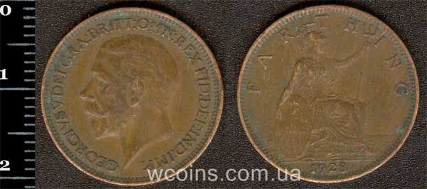 Монета Великобритания 1/4 пенни (фартинг) 1928