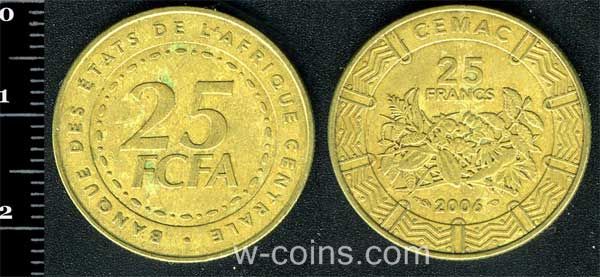 Монета Центрально-Африканские Государства 25 франков 2006