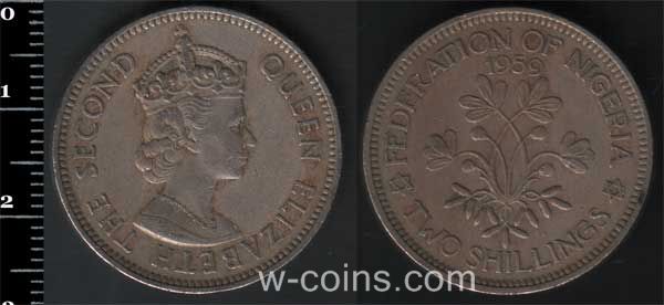 Монета Нигерия 2 шиллинга 1959