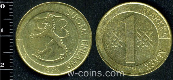 Монета Финляндия 1 марка 1994