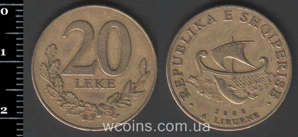 Монета Албания 20 лек 2000