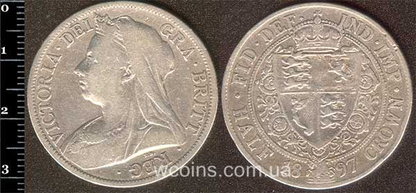 Монета Великобритания 1/2 кроны 1897