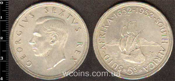 Монета ЮАР 5 шиллингов 1952