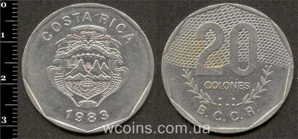 Монета Коста Рика 20 колонов 1983