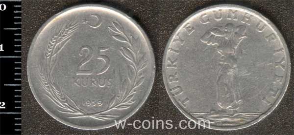 Монета Турция 25 куруш 1959