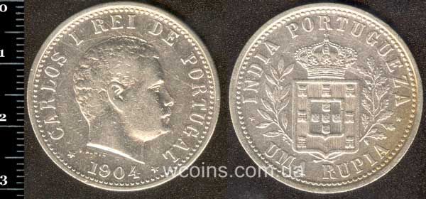 Монета Индия 1 рупия 1904