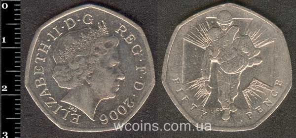 Монета Великобритания 50 пенсов 2006
