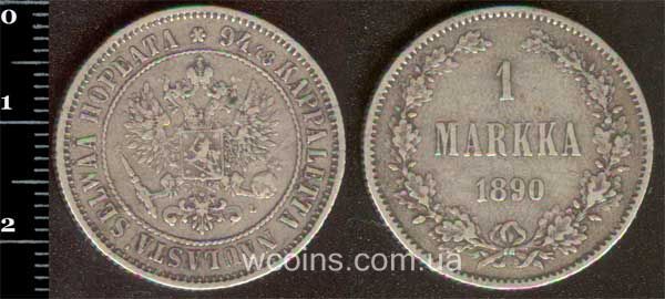 Монета Финляндия 1 маркка 1890