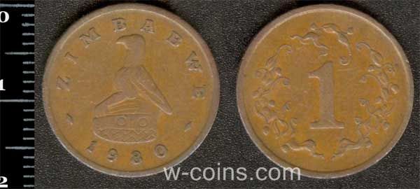 Монета Зимбабве 1 цент 1980