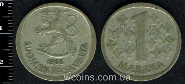 Монета Финляндия 1 марка 1965