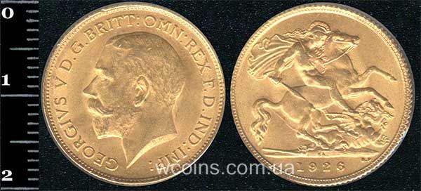 Монета Великобритания 1/2 соверена 1926