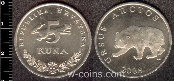 Монета Хорватия 5 кун 2008