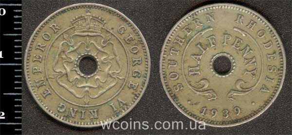 Монета Зимбабве 1/2 пенни 1939