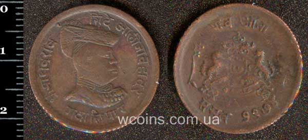 Монета Индия 1/4 анны 1913