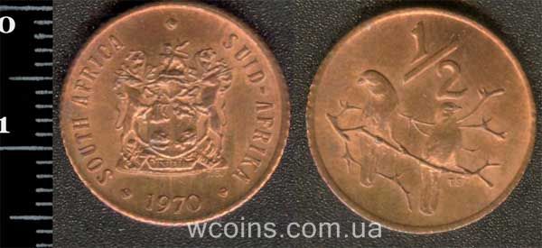 Монета ЮАР 1/2 цента 1970