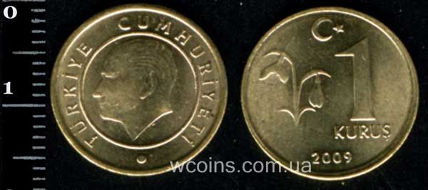 Монета Турция 1 куруш 2009