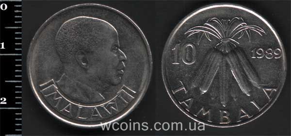 Монета Малави 10 тамбала 1989