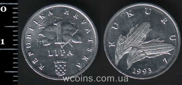 Монета Хорватия 1 липа 1993