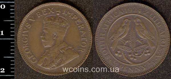 Монета ЮАР фартинг 1924