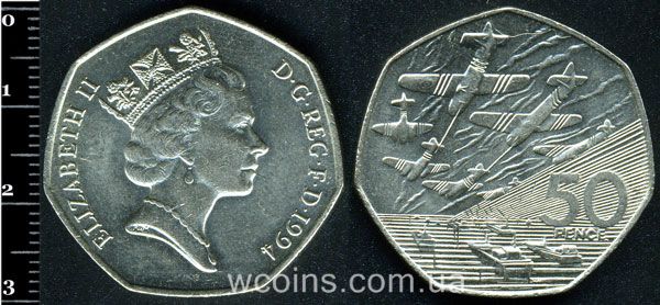Монета Великобритания 50 пенсов 1994