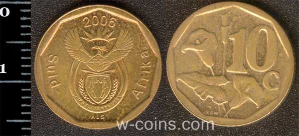 Монета ЮАР 10 центов 2006