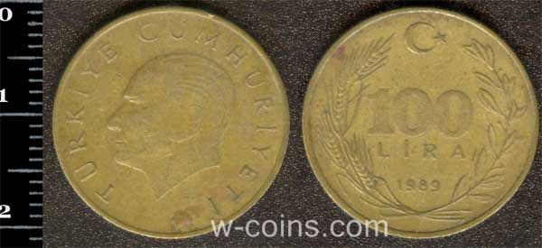 Монета Турция 100 лир 1989