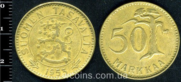 Монета Финляндия 50 марок 1953
