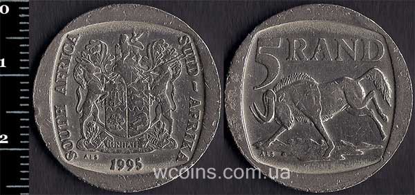 Монета ЮАР 5 рэнд 1995