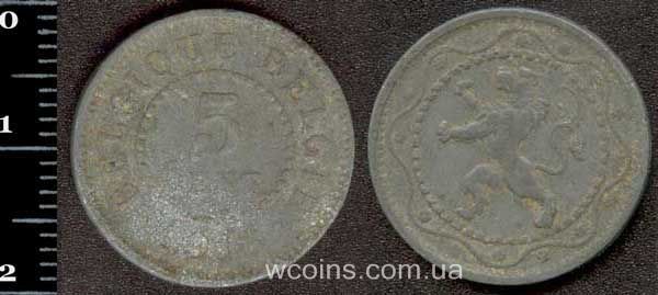 Монета Бельгия 5 сантимов 1915