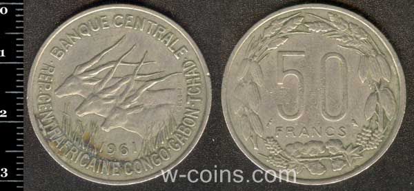 Монета Центрально-Африканские Государства 50 франков 1961