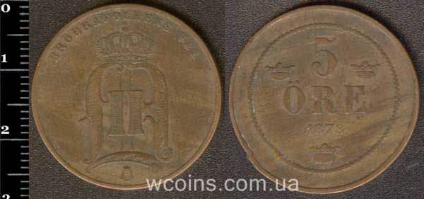 Монета Швеция 5 эре 1878